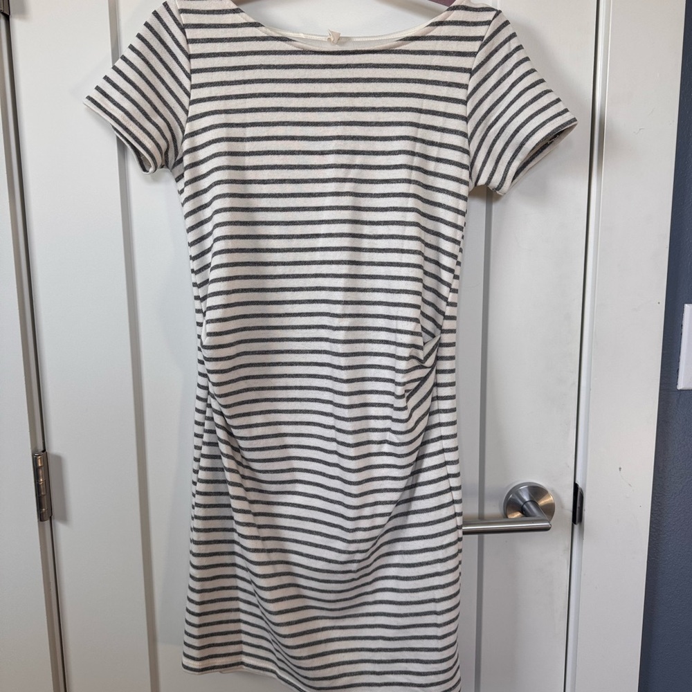 Striped Black and White Maternity Dress